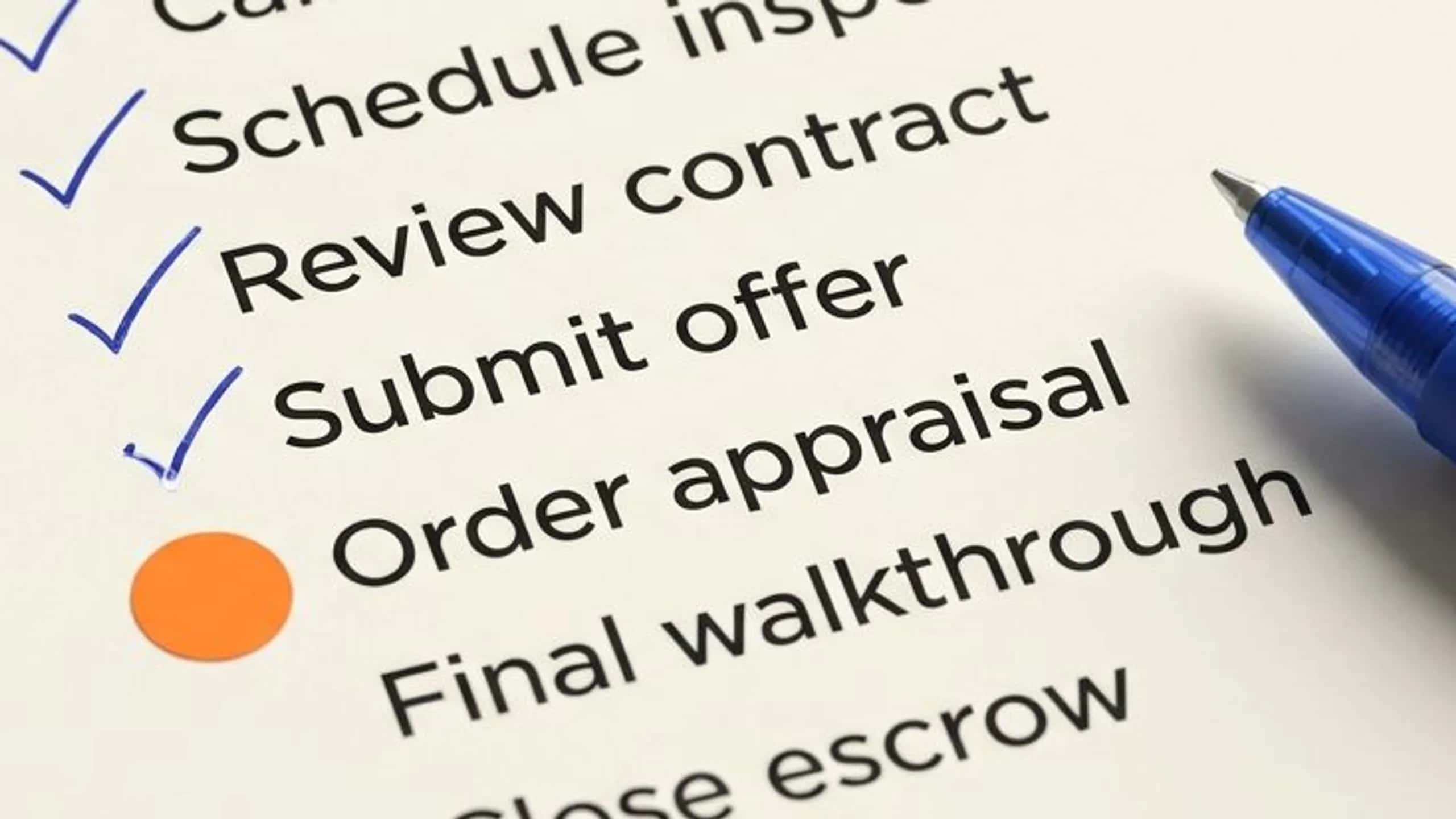 Printed real-estate process checklist with partial ticks for best real estate investing courses