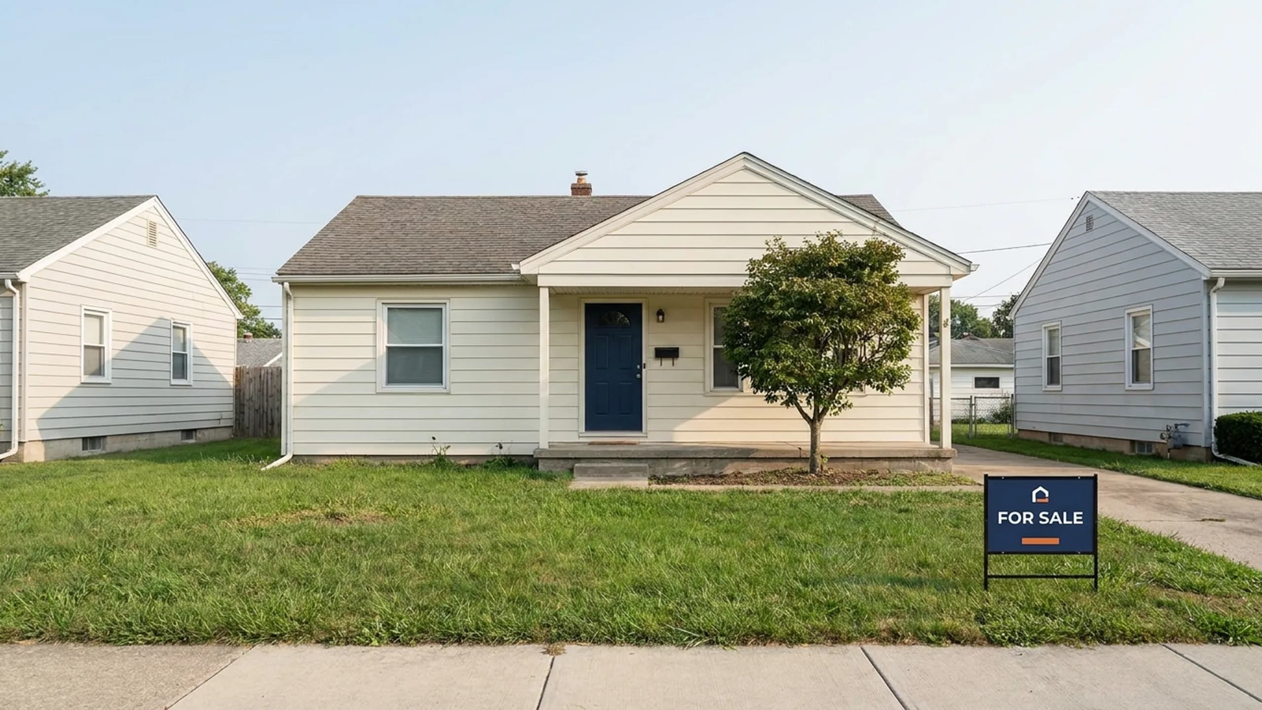 Modest single-family rental home in a quiet neighborhood for buy-and-hold real estate investing strategy
