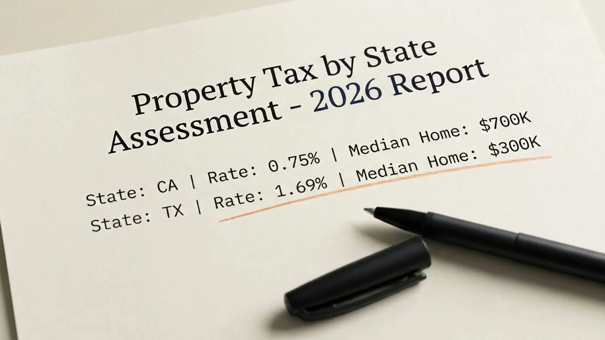 Brass key in a cream wooden door at a new property doorway for property tax by state