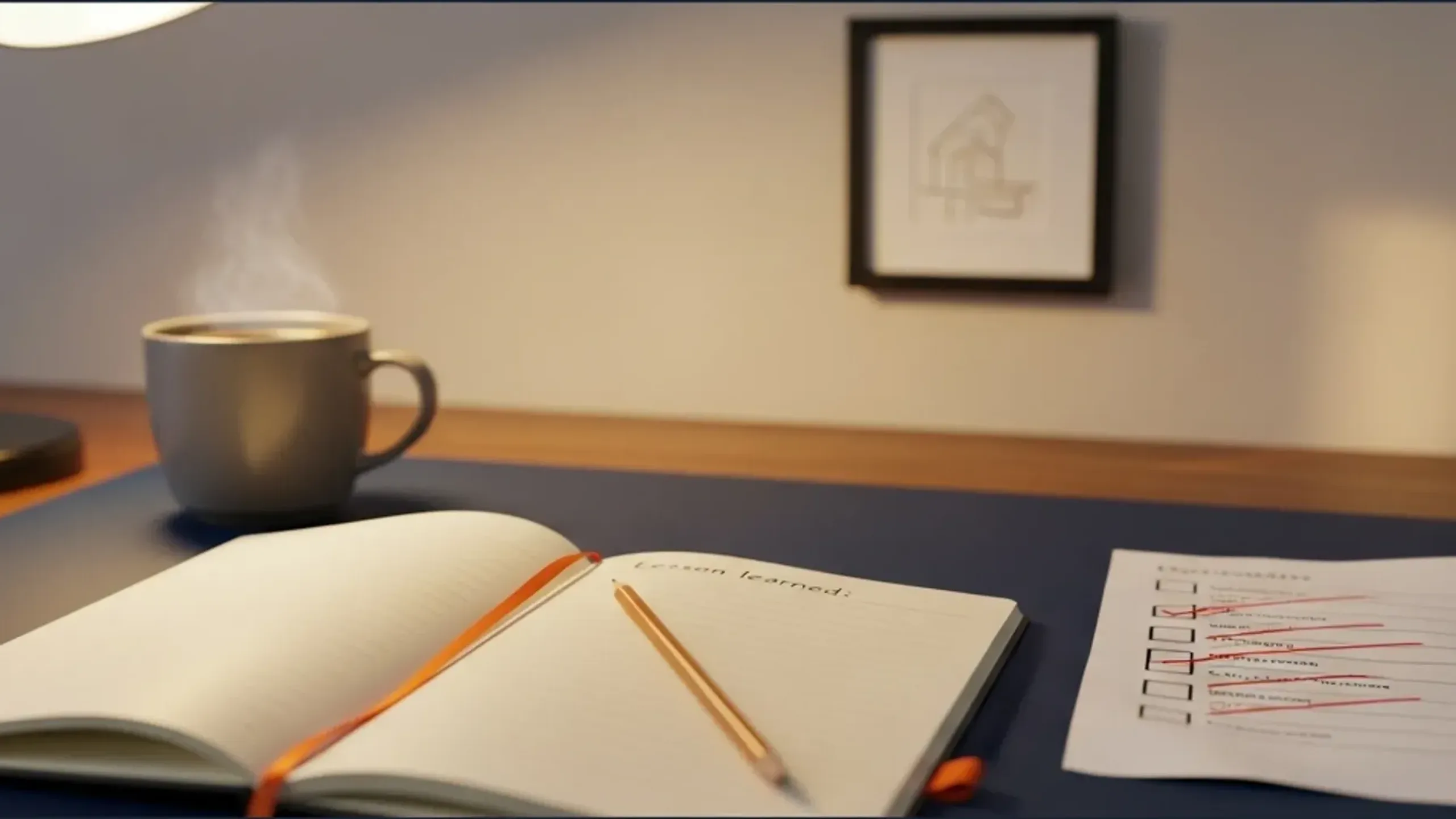 Crossed-out checklist next to a fresh notebook representing a real estate investing mistakes for reset moment